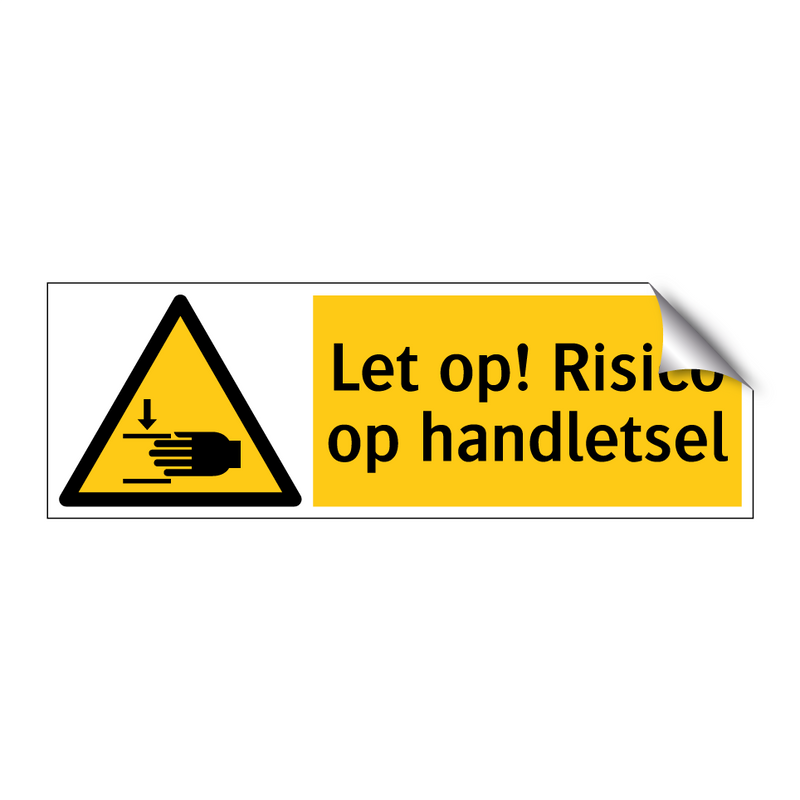 Let op! Risico op handletsel