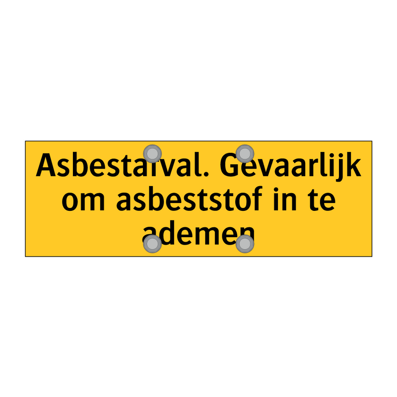 Asbestafval. Gevaarlijk om asbeststof in te ademen