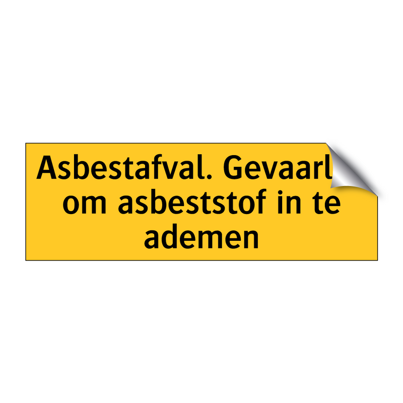 Asbestafval. Gevaarlijk om asbeststof in te ademen