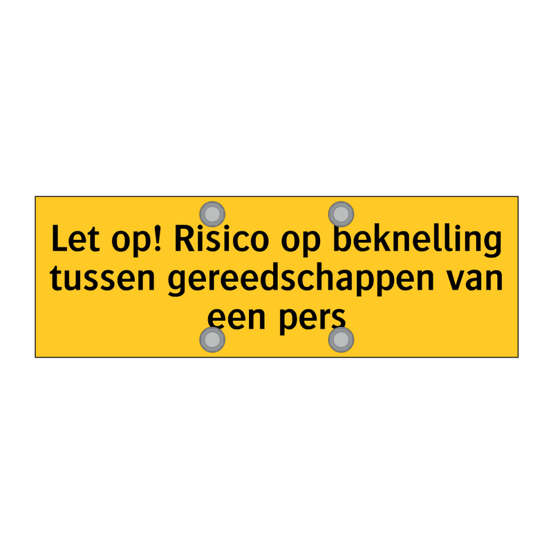 Let op! Risico op beknelling tussen gereedschappen van /.../