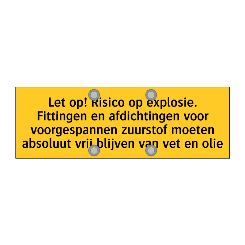 Let op! Risico op explosie. Fittingen en afdichtingen /.../