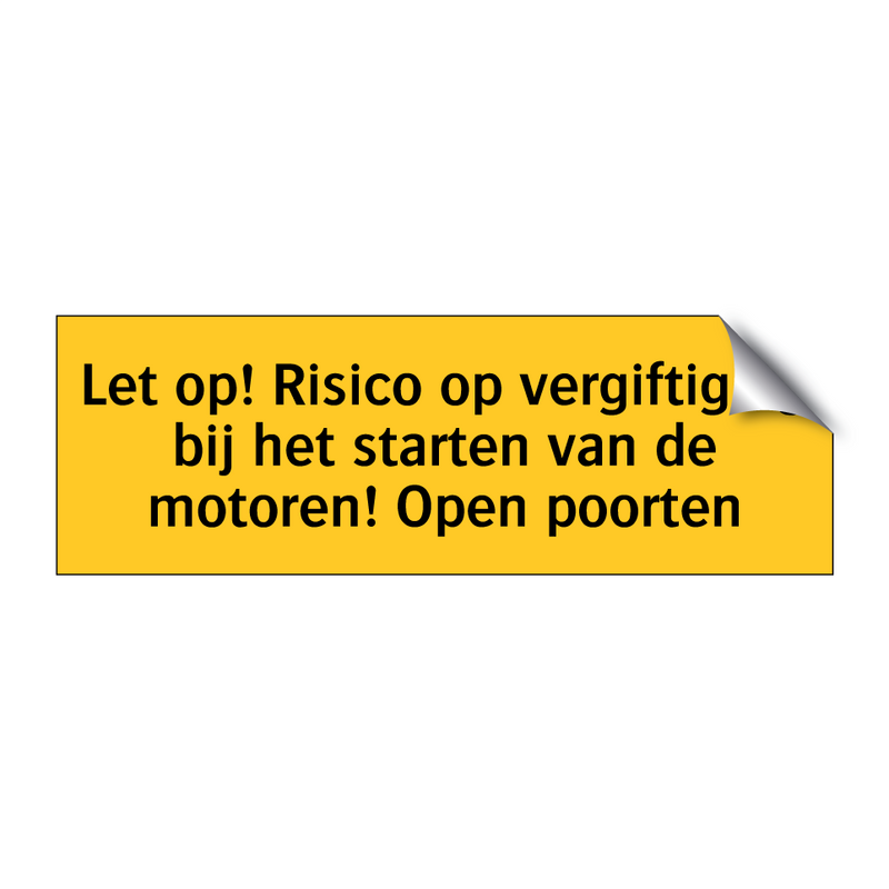 Let op! Risico op vergiftiging bij het starten van de /.../