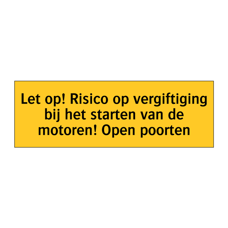 Let op! Risico op vergiftiging bij het starten van de /.../