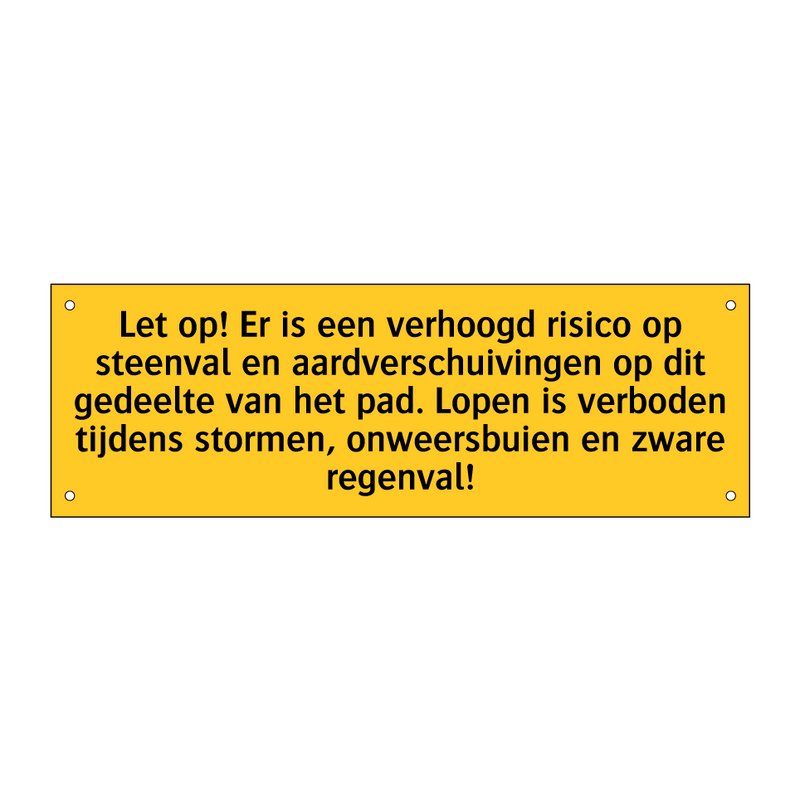 Let op! Er is een verhoogd risico op steenval en /.../