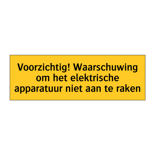 Voorzichtig! Waarschuwing om het elektrische /.../