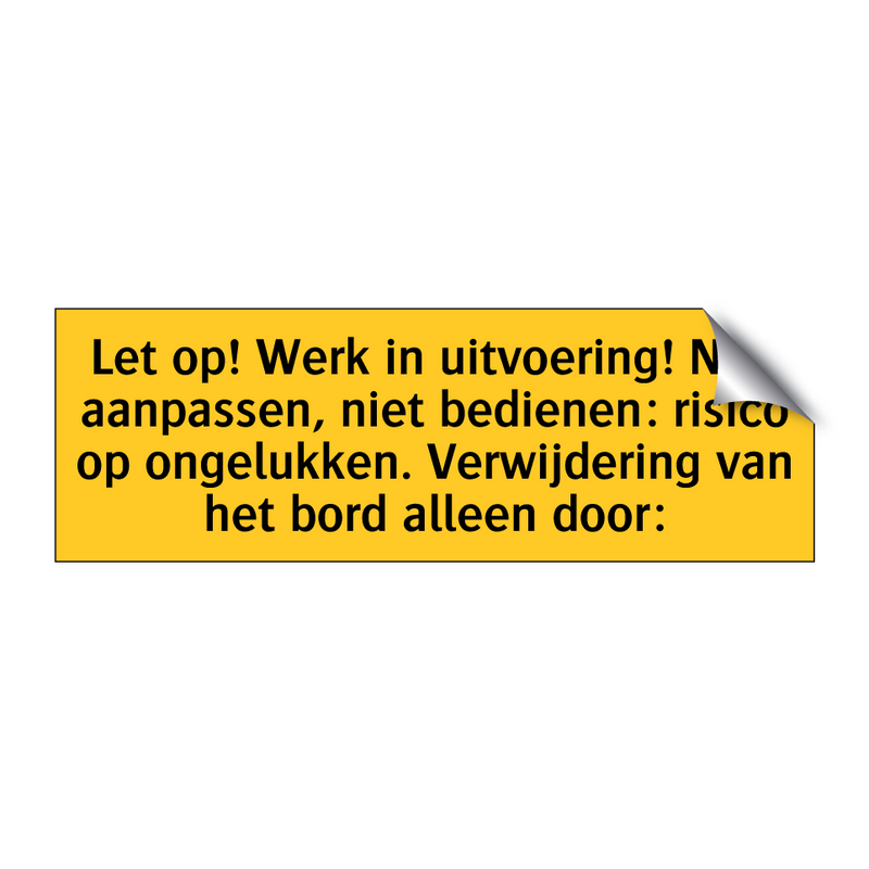 Let op! Werk in uitvoering! Niet aanpassen, niet /.../