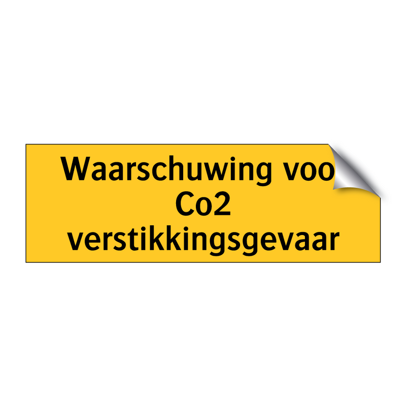 Waarschuwing voor Co2 verstikkingsgevaar & Waarschuwing voor Co2 verstikkingsgevaar