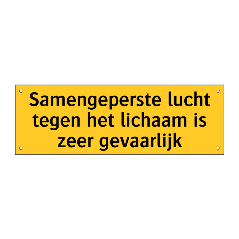 Samengeperste lucht tegen het lichaam is zeer gevaarlijk