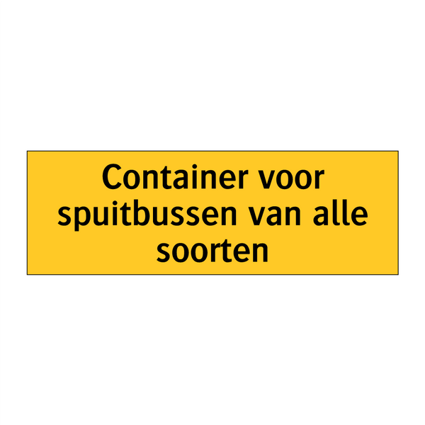 Container voor spuitbussen van alle soorten & Container voor spuitbussen van alle soorten