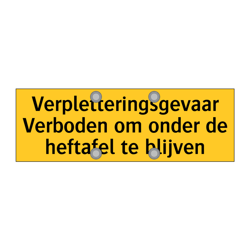 Verpletteringsgevaar Verboden om onder de heftafel te /.../