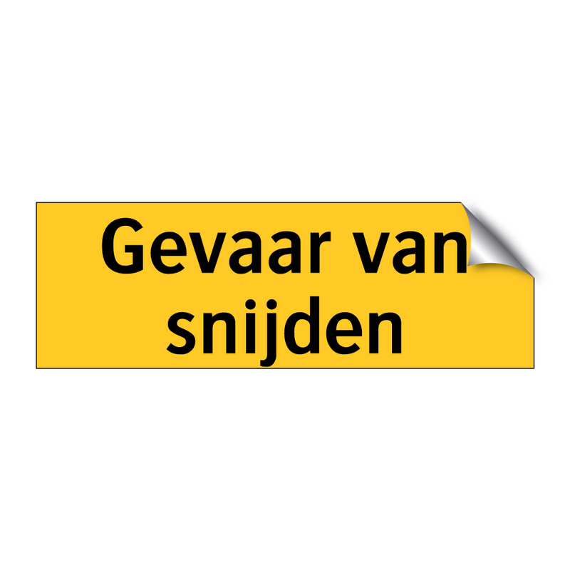 Gevaar van snijden & Gevaar van snijden & Gevaar van snijden & Gevaar van snijden