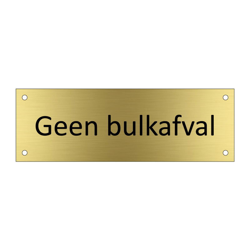 Geen bulkafval & Geen bulkafval & Geen bulkafval