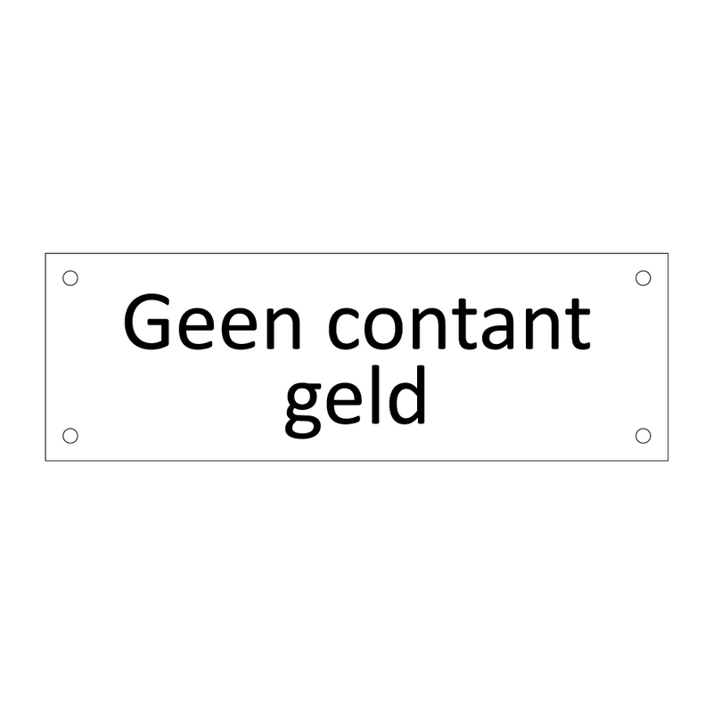 Geen contant geld & Geen contant geld & Geen contant geld