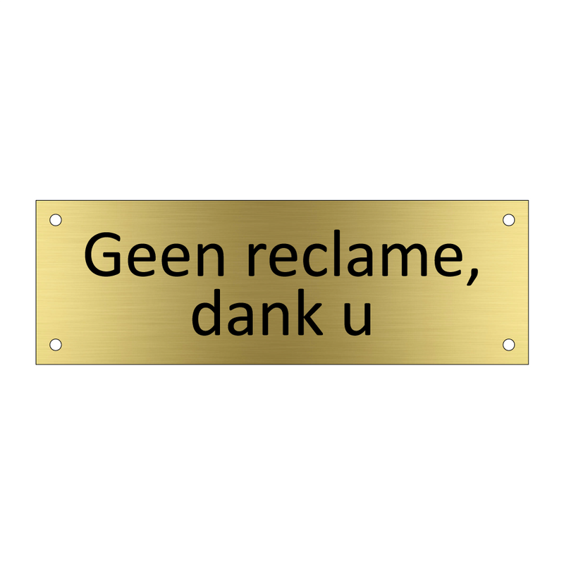 Geen reclame, dank u & Geen reclame, dank u & Geen reclame, dank u