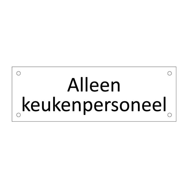 Alleen keukenpersoneel & Alleen keukenpersoneel & Alleen keukenpersoneel