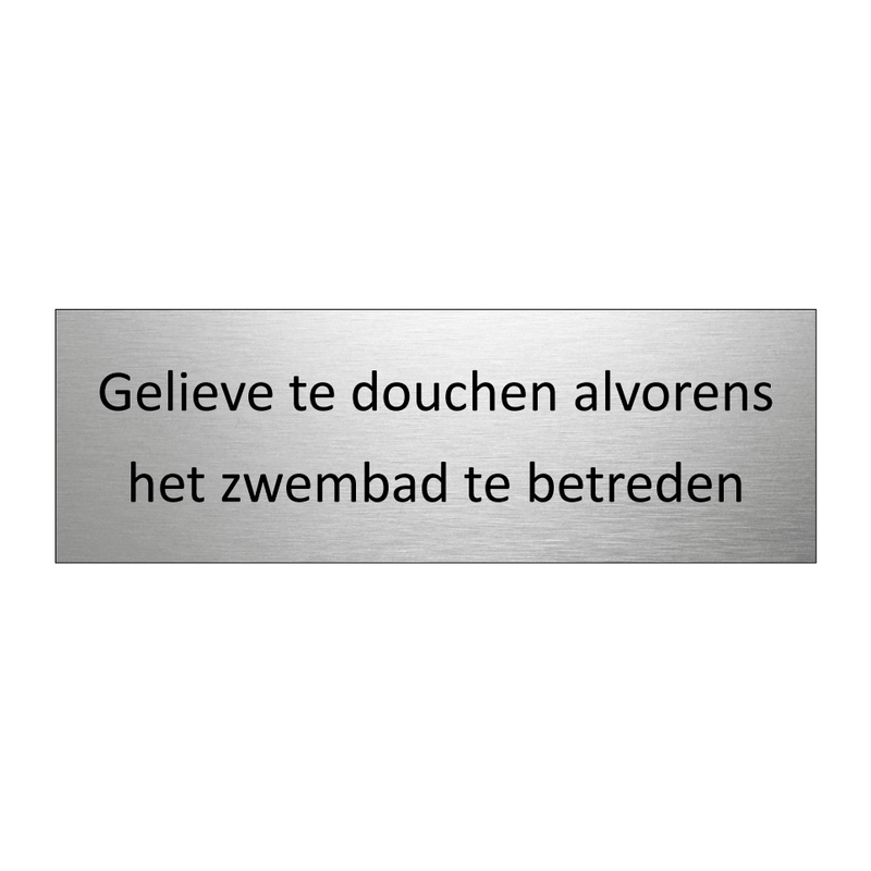 Gelieve te douchen alvorens het zwembad te betreden