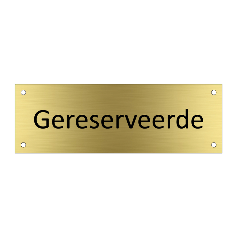 Gereserveerde & Gereserveerde & Gereserveerde