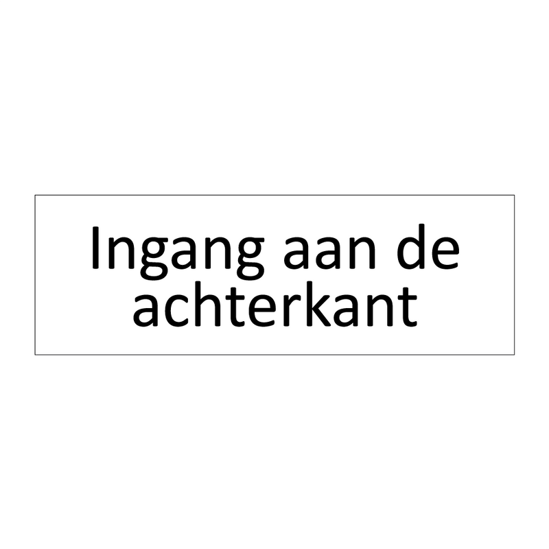 Ingang aan de achterkant & Ingang aan de achterkant & Ingang aan de achterkant