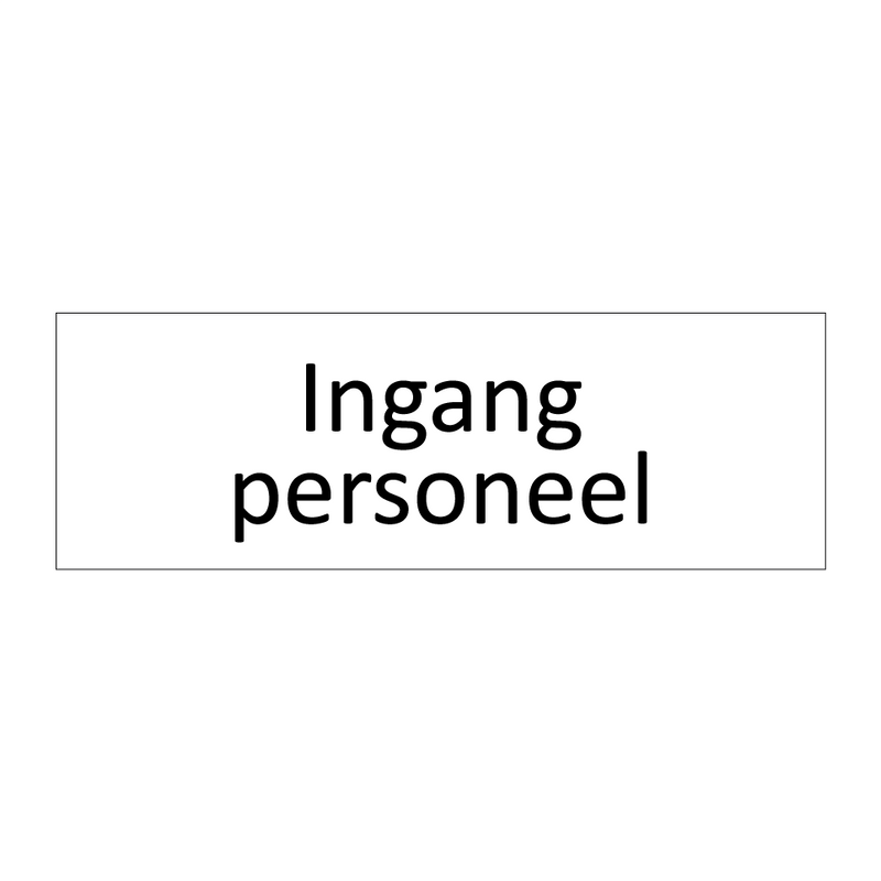 Ingang personeel & Ingang personeel & Ingang personeel & Ingang personeel & Ingang personeel