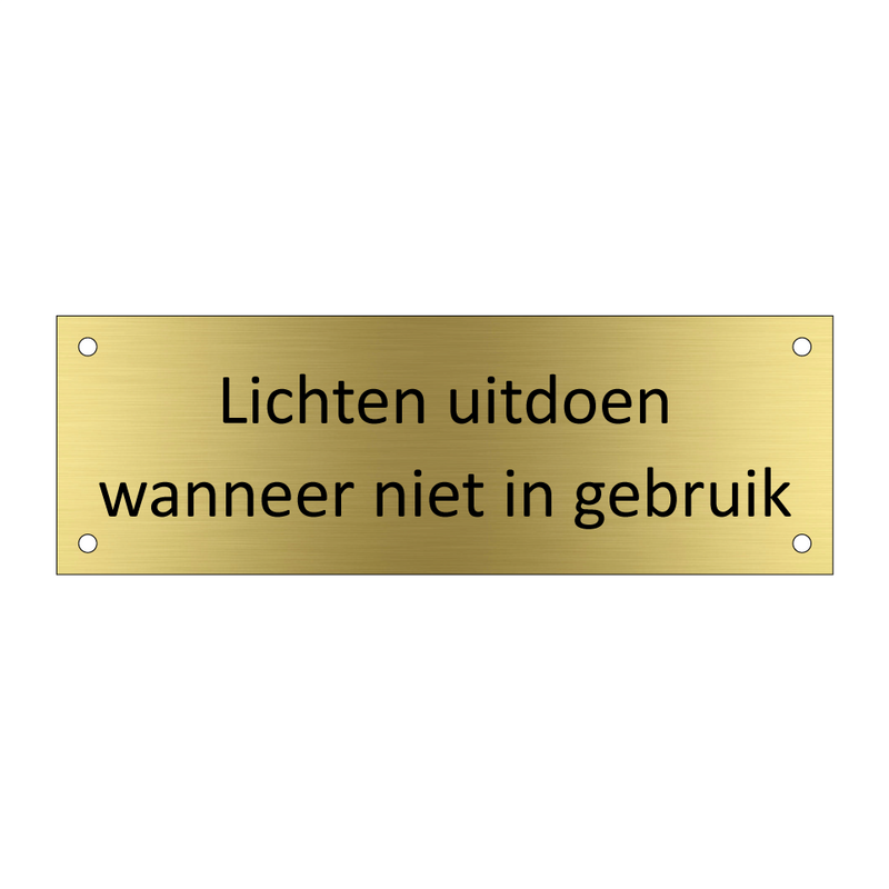 Lichten uitdoen wanneer niet in gebruik & Lichten uitdoen wanneer niet in gebruik