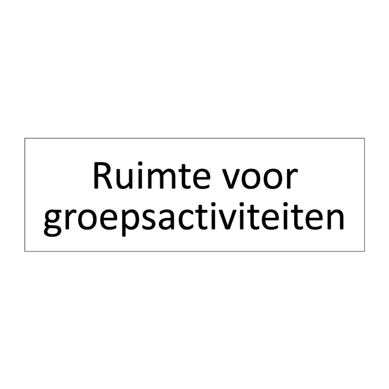 Ruimte voor groepsactiviteiten & Ruimte voor groepsactiviteiten & Ruimte voor groepsactiviteiten