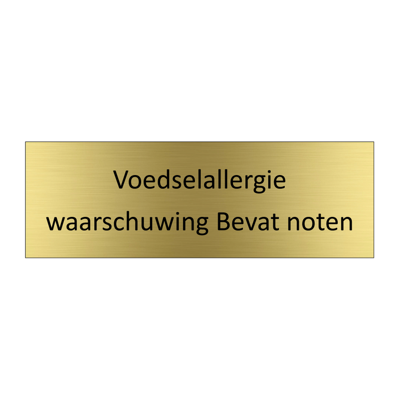 Voedselallergie waarschuwing Bevat noten & Voedselallergie waarschuwing Bevat noten