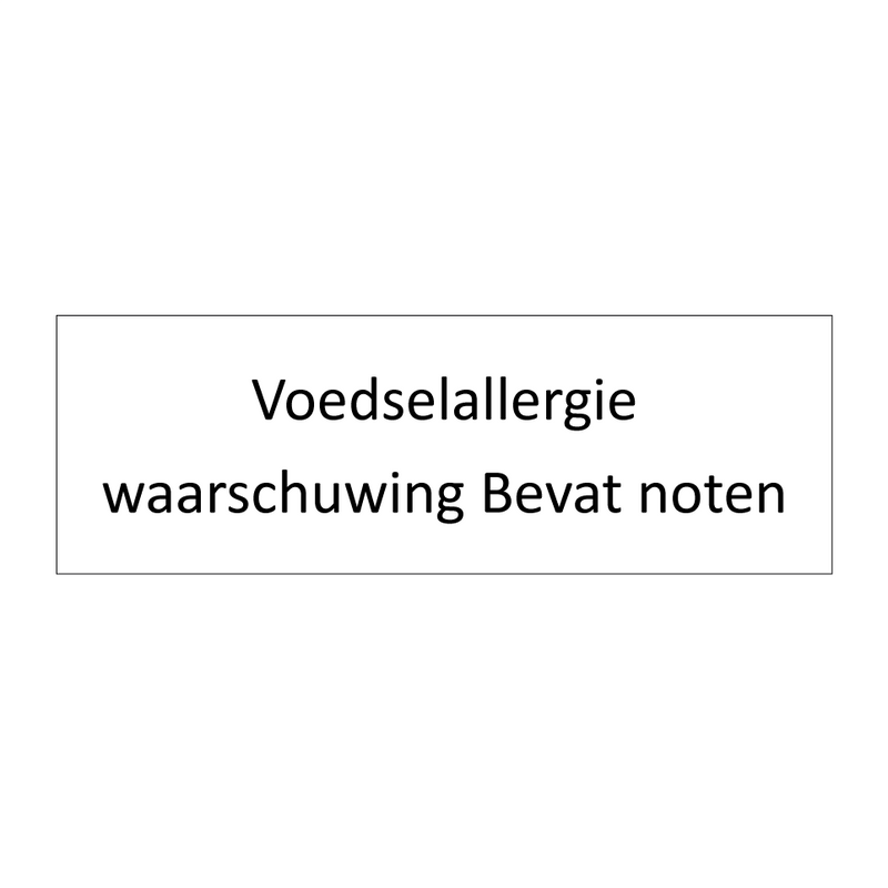 Voedselallergie waarschuwing Bevat noten & Voedselallergie waarschuwing Bevat noten