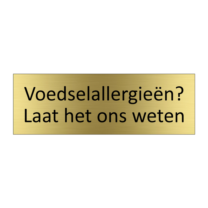 Voedselallergieën? Laat het ons weten & Voedselallergieën? Laat het ons weten