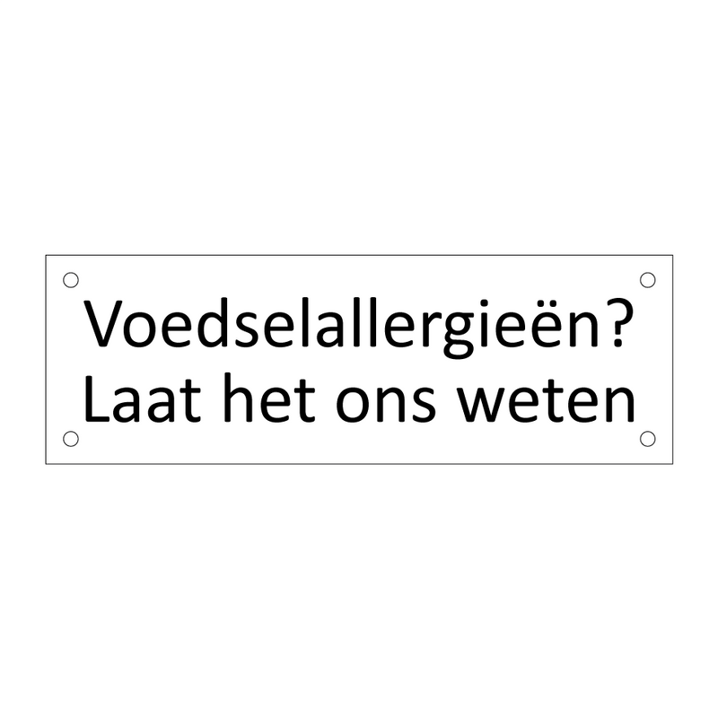 Voedselallergieën? Laat het ons weten & Voedselallergieën? Laat het ons weten