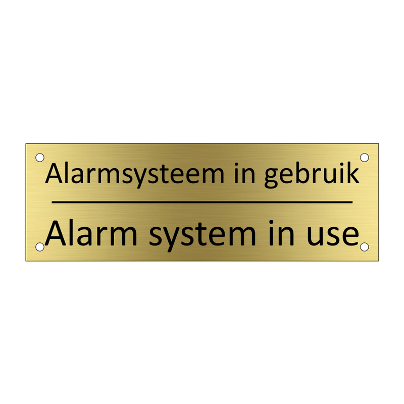 Alarmsysteem in gebruik - Alarm system in use & Alarmsysteem in gebruik - Alarm system in use