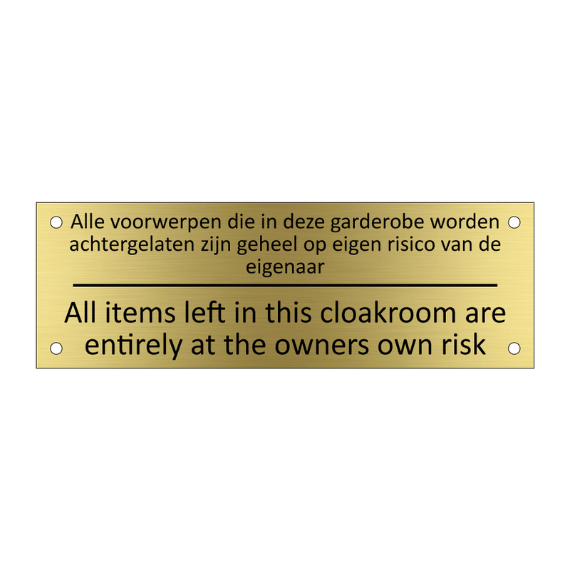 Alle voorwerpen die in deze garderobe worden /…/