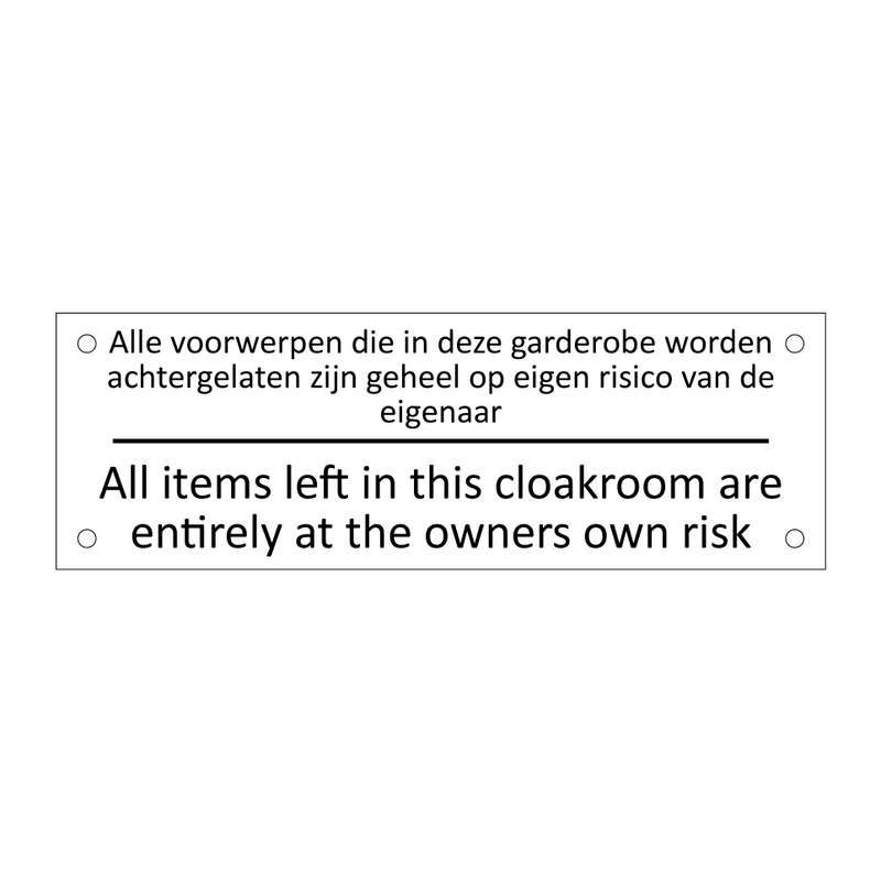 Alle voorwerpen die in deze garderobe worden /…/