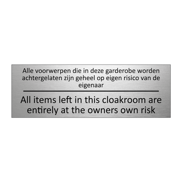 Alle voorwerpen die in deze garderobe worden /…/