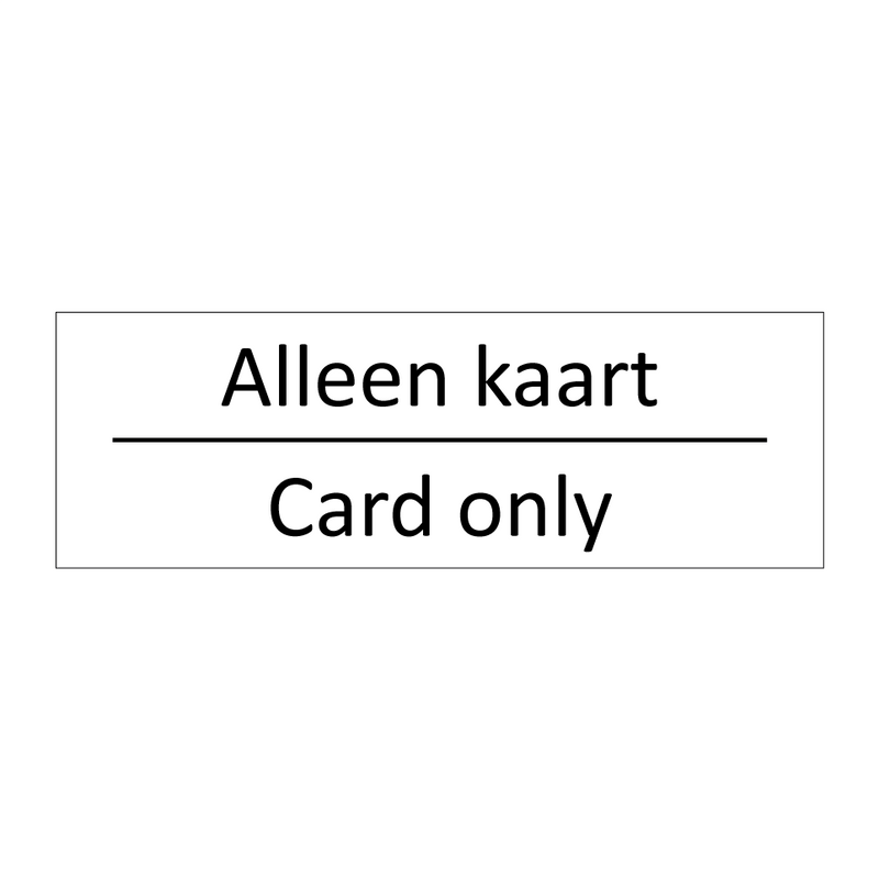 Alleen kaart - Card only & Alleen kaart - Card only & Alleen kaart - Card only