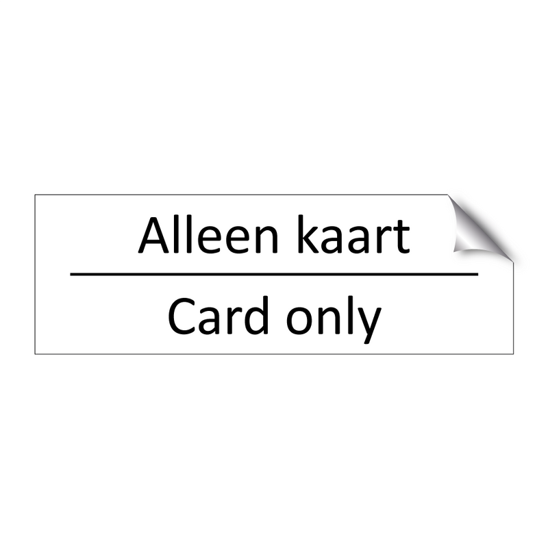 Alleen kaart - Card only & Alleen kaart - Card only & Alleen kaart - Card only