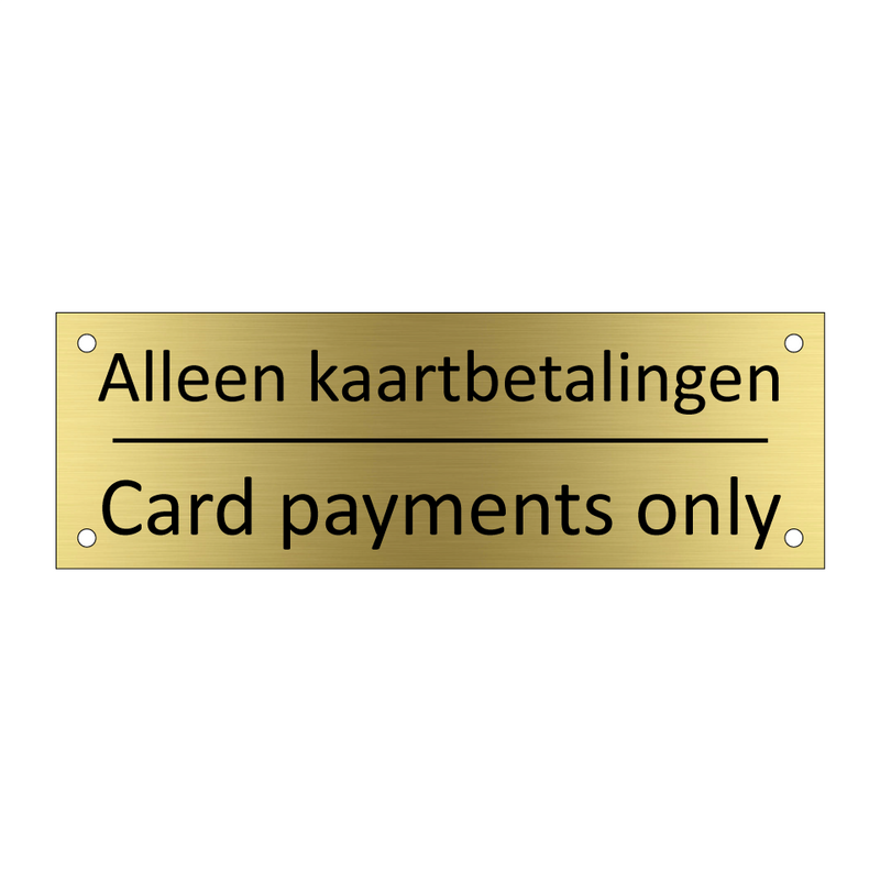 Alleen kaartbetalingen - Card payments only & Alleen kaartbetalingen - Card payments only