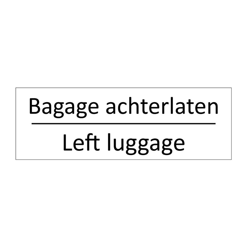 Bagage achterlaten - Left luggage & Bagage achterlaten - Left luggage