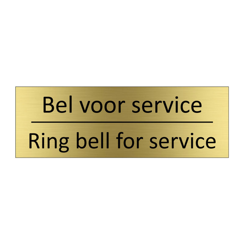 Bel voor service - Ring bell for service & Bel voor service - Ring bell for service