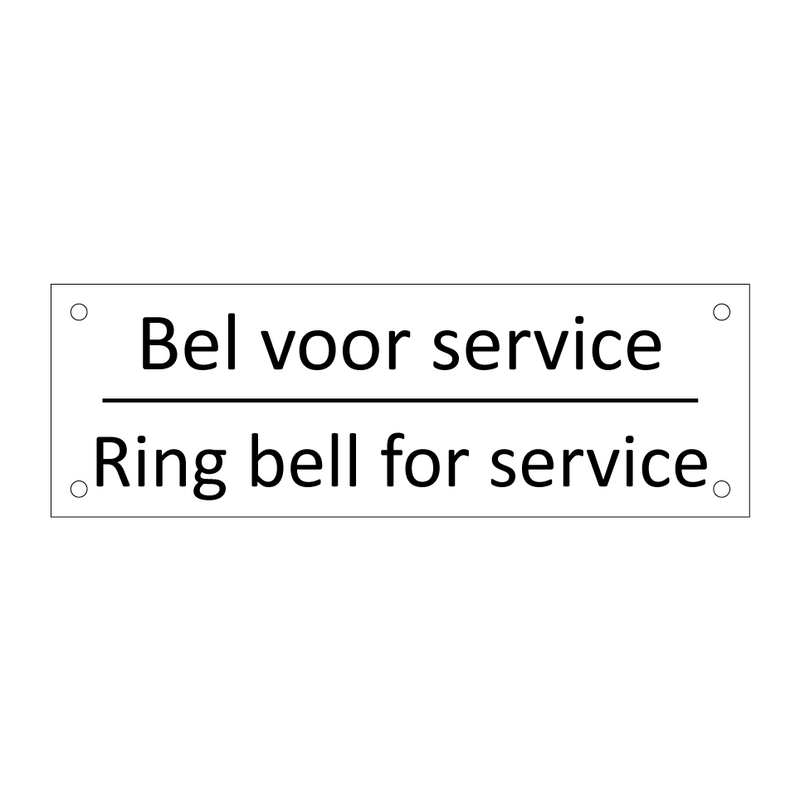 Bel voor service - Ring bell for service & Bel voor service - Ring bell for service