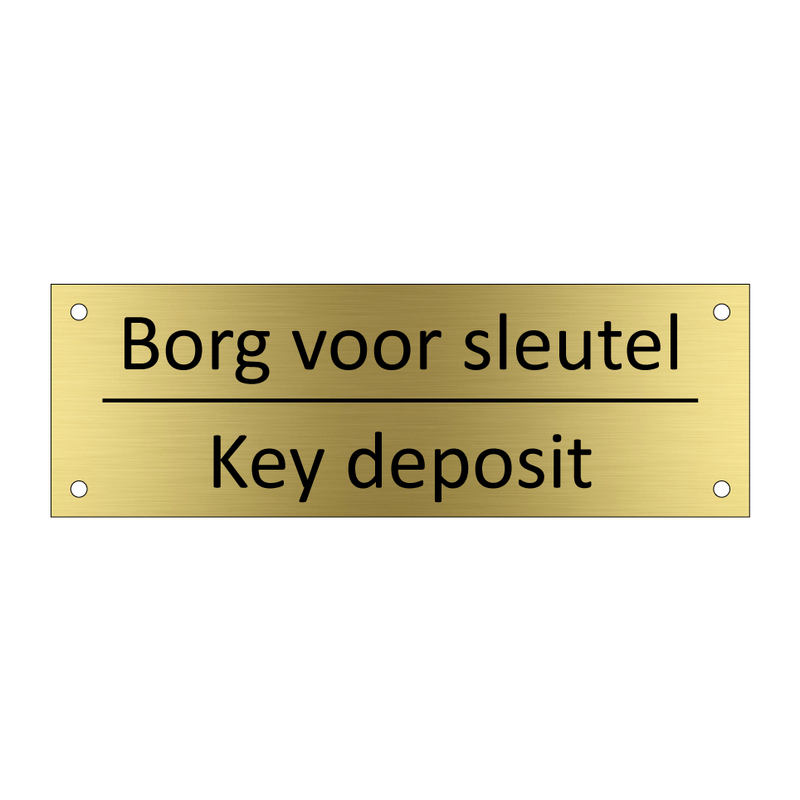 Borg voor sleutel - Key deposit & Borg voor sleutel - Key deposit & Borg voor sleutel - Key deposit