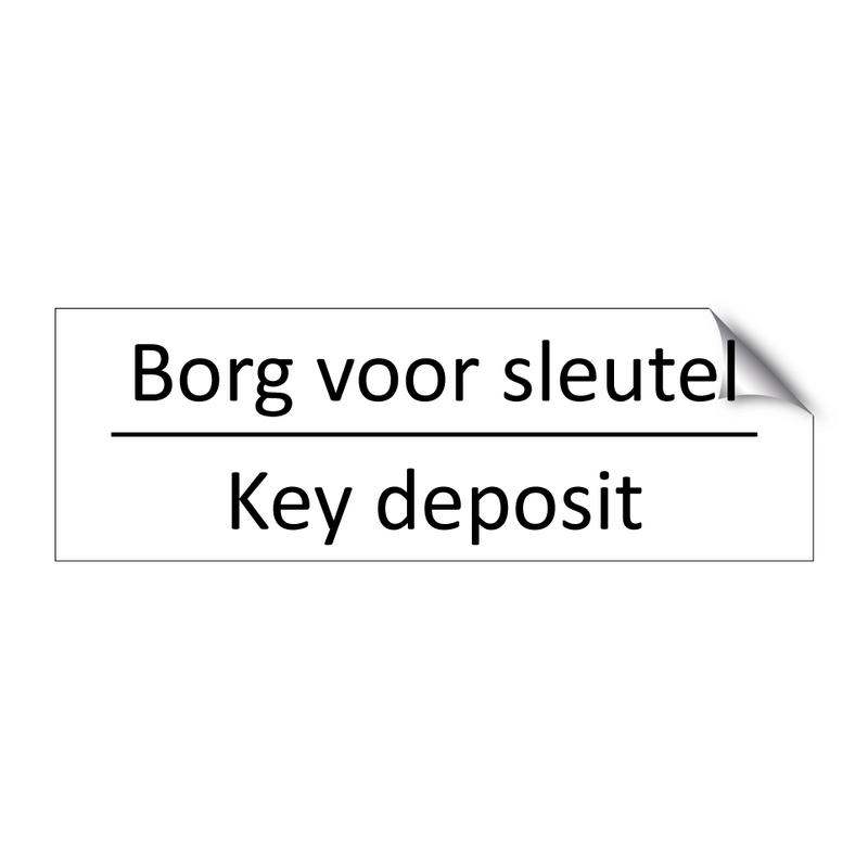 Borg voor sleutel - Key deposit & Borg voor sleutel - Key deposit & Borg voor sleutel - Key deposit