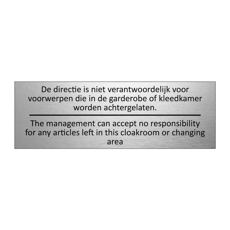 De directie is niet verantwoordelijk voor /…/ & De directie is niet verantwoordelijk voor /…/