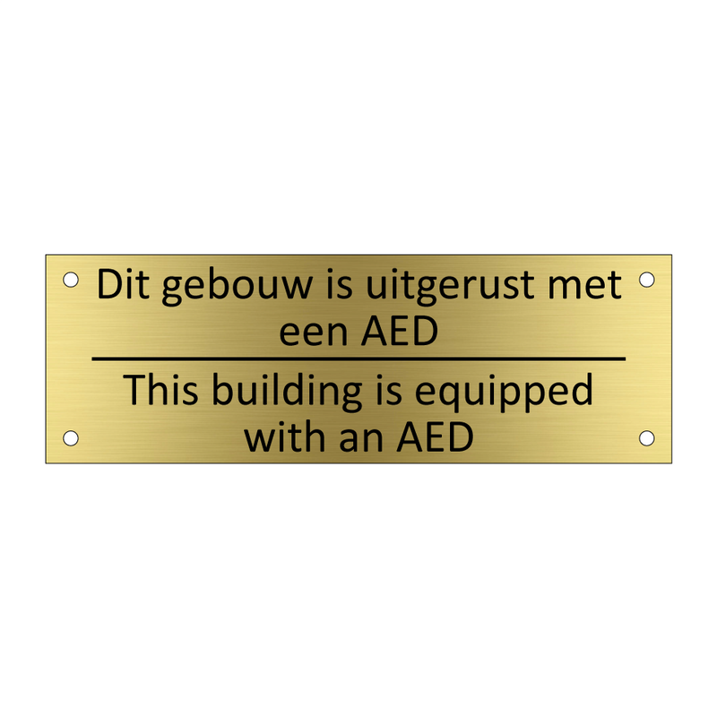 Dit gebouw is uitgerust met een AED /…/ & Dit gebouw is uitgerust met een AED /…/