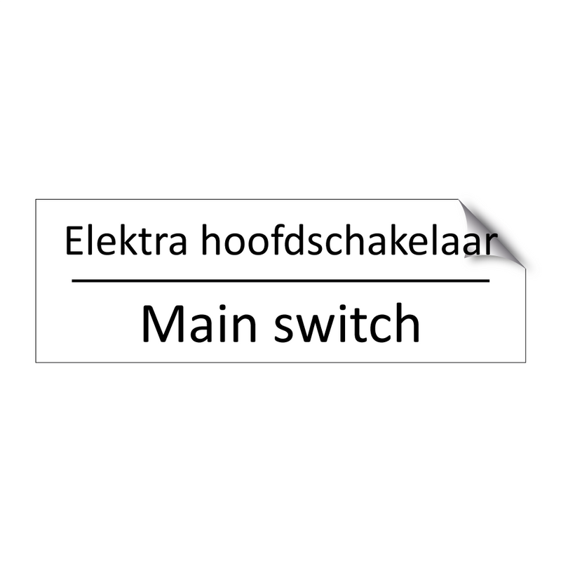 Elektra hoofdschakelaar - Main switch & Elektra hoofdschakelaar - Main switch