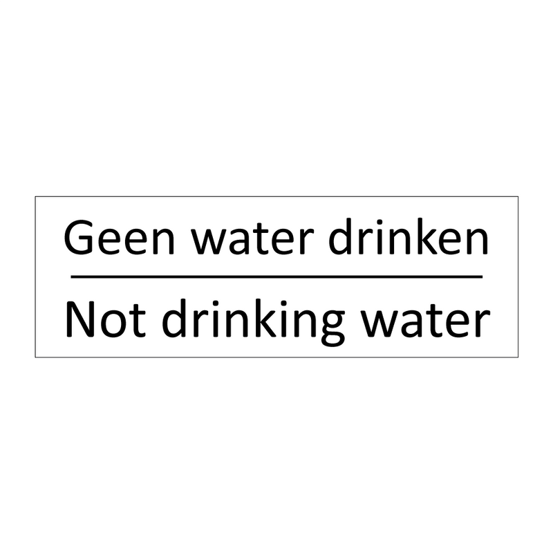 Geen water drinken - Not drinking water & Geen water drinken - Not drinking water