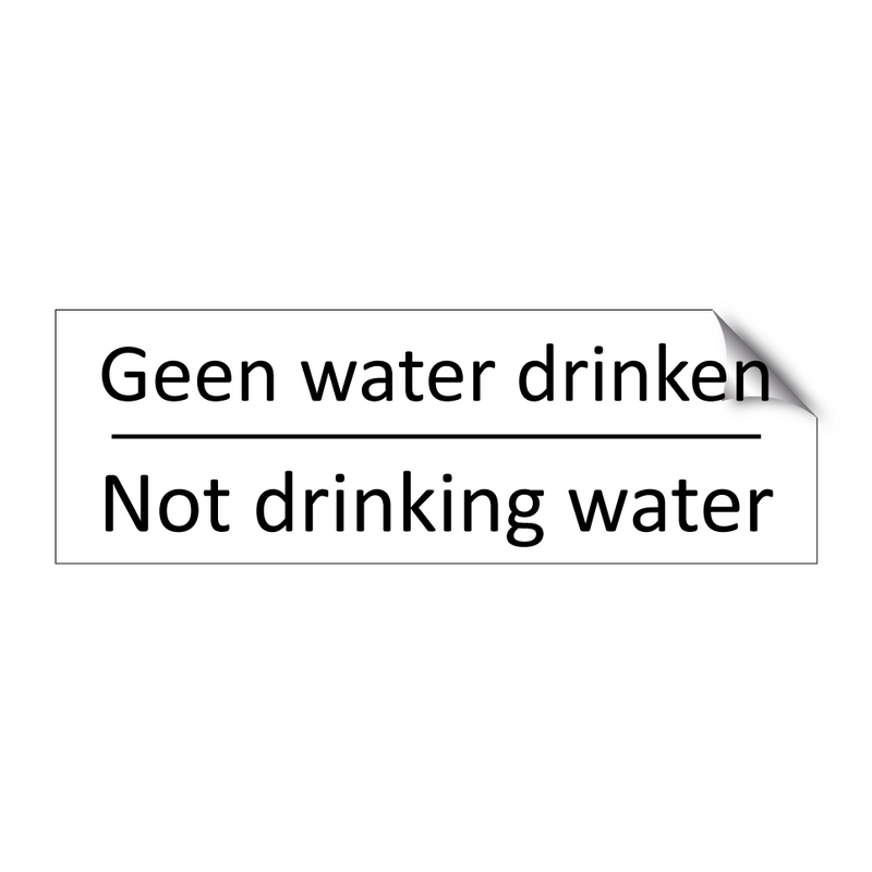 Geen water drinken - Not drinking water & Geen water drinken - Not drinking water