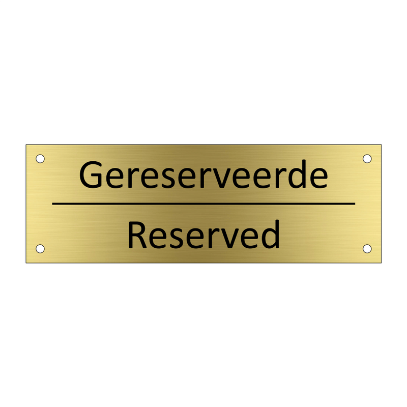 Gereserveerde - Reserved & Gereserveerde - Reserved & Gereserveerde - Reserved