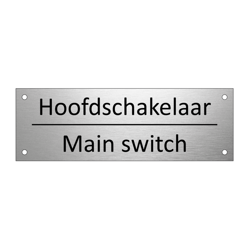 Hoofdschakelaar - Main switch & Hoofdschakelaar - Main switch & Hoofdschakelaar - Main switch