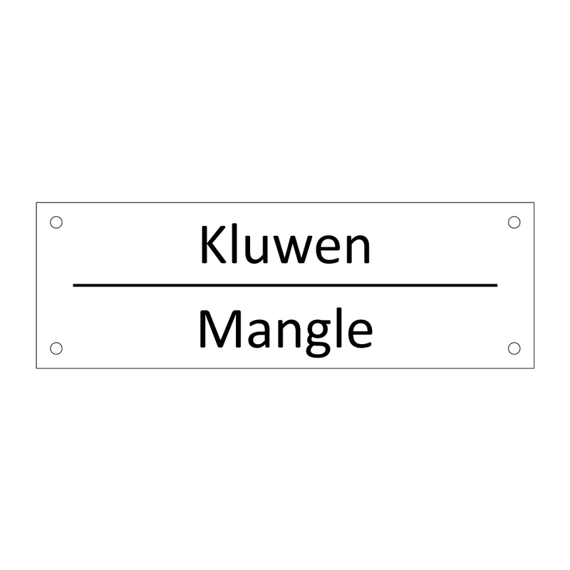 Kluwen - Mangle & Kluwen - Mangle & Kluwen - Mangle