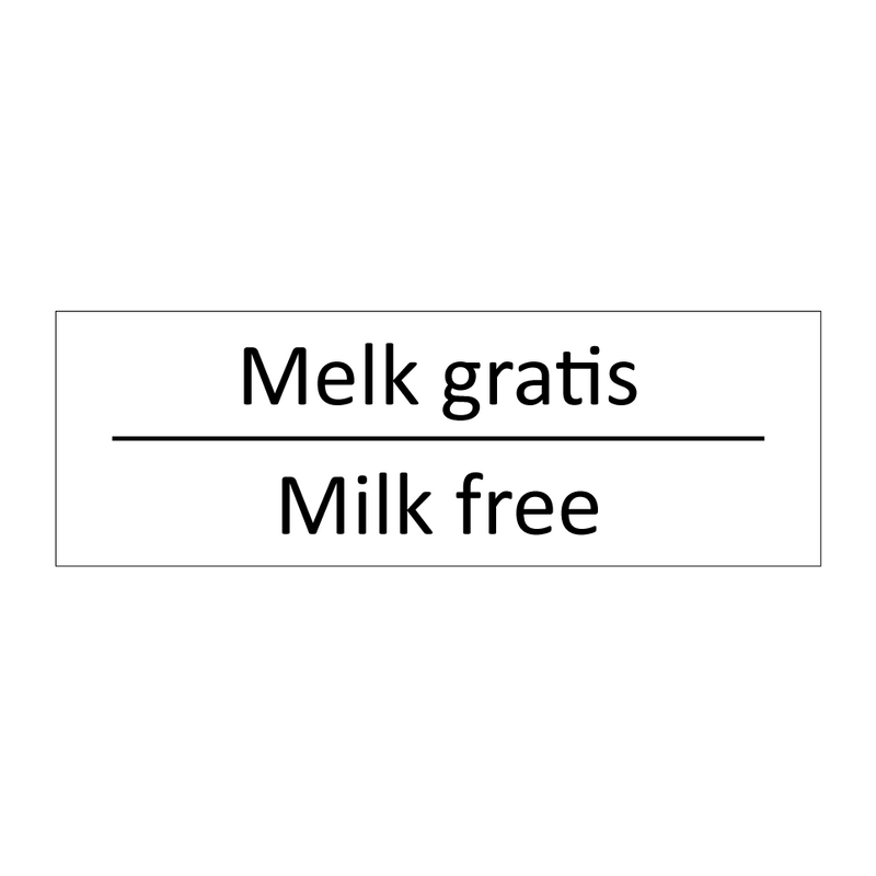 Melk gratis - Milk free & Melk gratis - Milk free & Melk gratis - Milk free